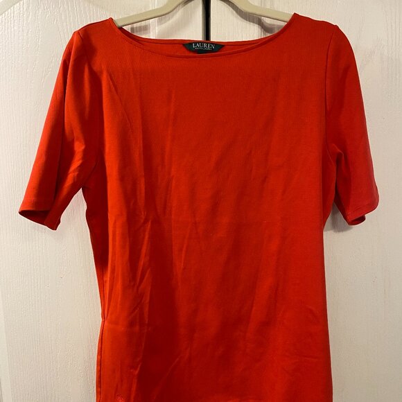 Lauren Ralph Lauren Women's XL Red 3/4 Sleeve Shirt - Picture 1 of 3